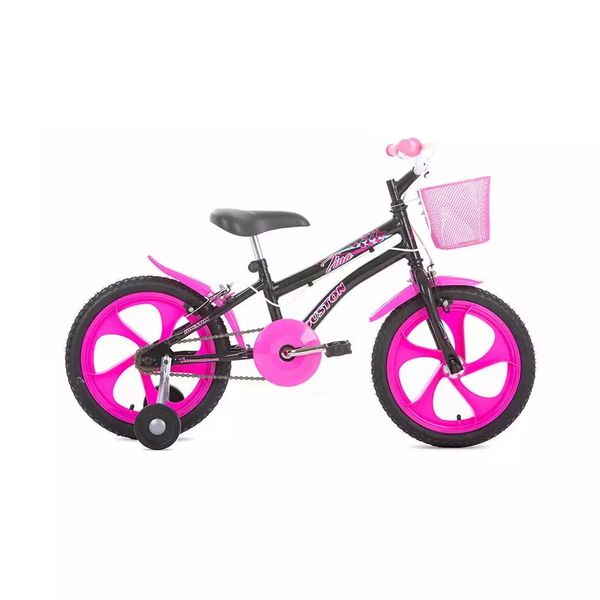 Bicicleta Houston Tina Aro 16 Preta com Cesta Bicicleta Houston Tina Aro 16 Preta com Cesta