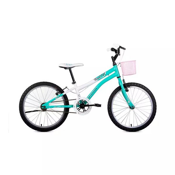 Bicicleta Houston Nina Aro 20 Verde/Branca com Cesta Bicicleta Houston Nina Aro 20 Verde/Branca com Cesta