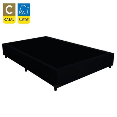 Cama Box Casal Suede Sereneprime Preto 138x188x40