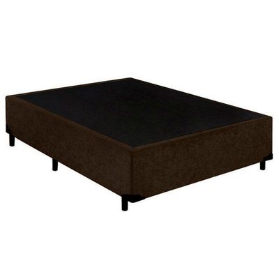 Cama Box Casal Suede Sereneprime Marrom 138x188x40