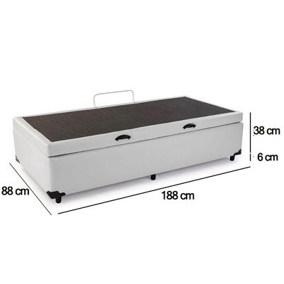 Cama Box Baú Solteiro Sintético Sereneprime Branco 88x188x44