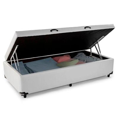 Cama Box Baú Solteiro Sintético Sereneprime Branco 88x188x44