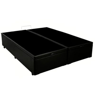 Cama Box Baú King Bipartido Sintético Sereneprime Preto 192x203x44