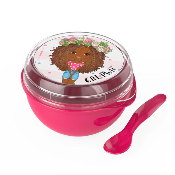 Bowl Infantil Plasvale com Tampa e Colher Menina Bowl Infantil Plasvale com Tampa e Colher Menina