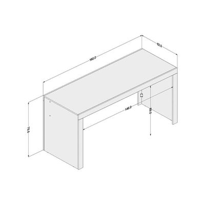 Mesa De Computador Solteiro Office Branco Politorno