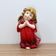 Enfeite Estatueta Anjo Vermelho Anjinho Em Resina Natal 13cm
