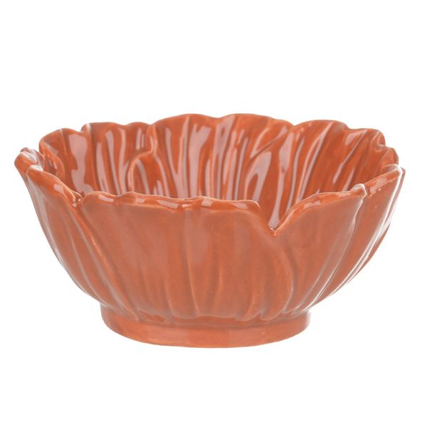 Bowl Petisqueira Cerâmica Flor Arte Pétalas Terracota 10,2x10,2x4,5cm
