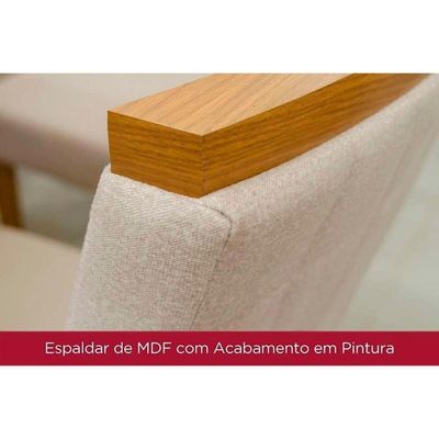 Conjunto Mesa Sala Jantar Luiza Com Tampo De Vidro 160x90cm E 6 Cadeiras Vita Nature Off White Linho Bege Henn
