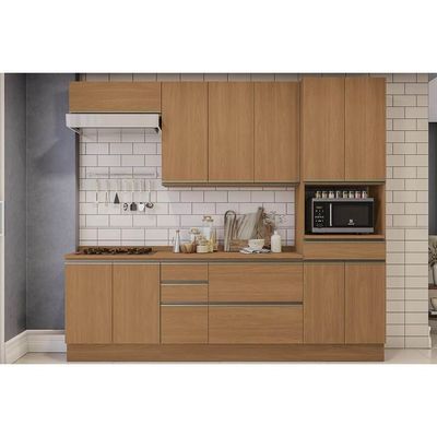 Kit Cozinha Modulada 7 Peças Maxxi 2 Aéreos + 2 Balcões + 1 Paneleiro + 2 Complementos C7p44 Canela
