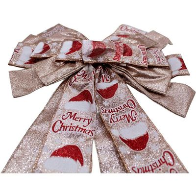 Laço Decorativo Merry Christmas Ponteira árvore Natal 140cm