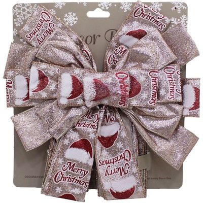 Laço Decorativo Merry Christmas Ponteira árvore Natal 140cm