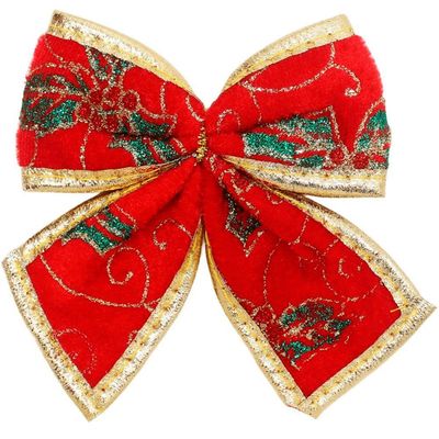 Kit 24 Enfeite Laços Natalino Vermelho árvore Natal De 12cm