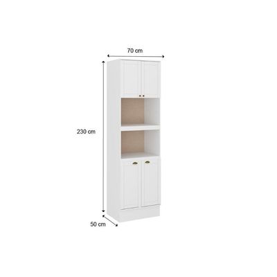 Paneleiro De Cozinha Bella 2616 Torre Quente Com 2 Fornos 4 Portas 70cm Nogal Cinza