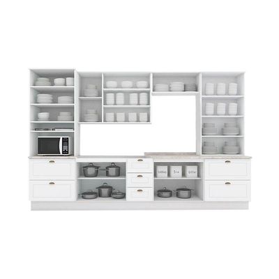 Cozinha Modulada Americana 7 Peças 2 Aéreos + 2 Balcões+ 2 Paneleiros + 1 Complemento C5p66 Branco2 Aéreos + 1 Balcão + 1 Complemento