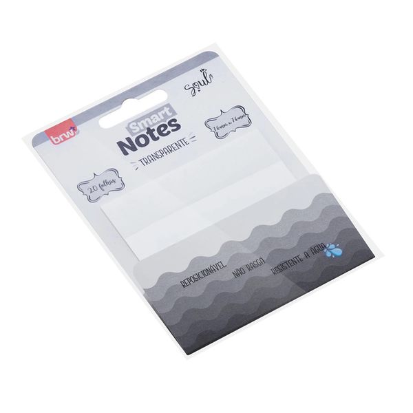 Bloco Adesivo Brw Smart Notes Transparente 76x76mm 20 Folhas