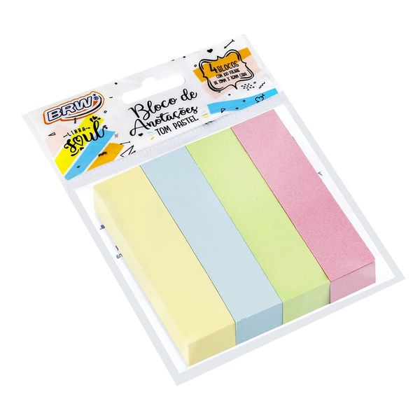 Marcador Adesivo de Páginas Brw Smart Flags Candy Colors com 4 Blocos 19x76mm