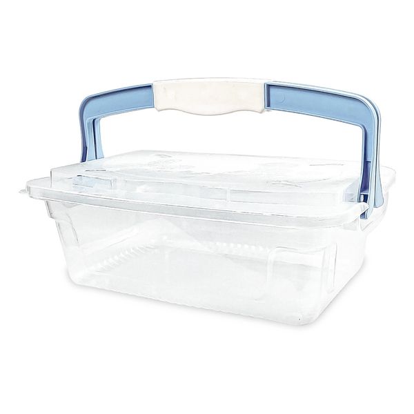 Organizador Infantil Cajovil Plástico Transparente com Alça Azul 5,6L Organizador Infantil Cajovil Plástico Transparente com Alça Azul 5,6L
