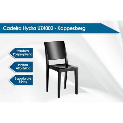 Conjunto Mesa De Cozinha Reno Com Tampo De Vidro 90x90cm E 4 Cadeiras Hydra Plus Cromada Capuccino Kappesberg