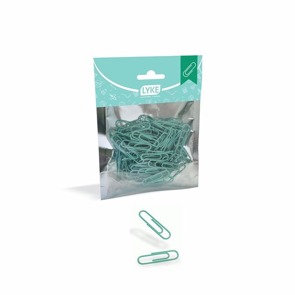 Clips Lyke Metálico Color Candy Verde 33mm com 100 Unidades