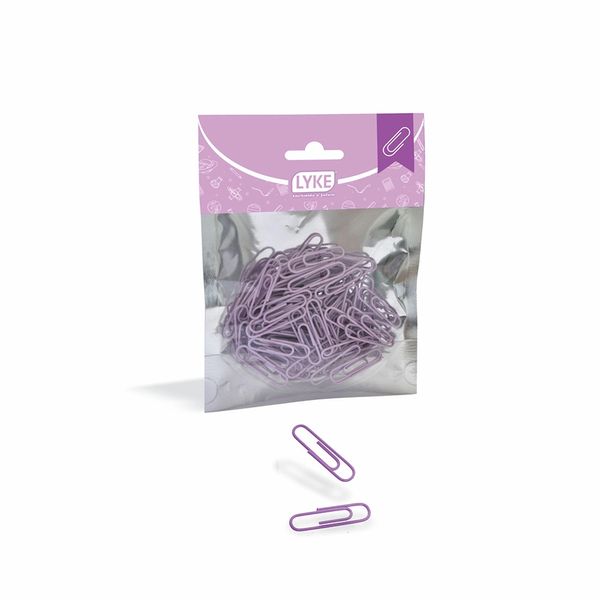 Clips Lyke Metálico Color Candy Roxo 33mm com 100 Unidades