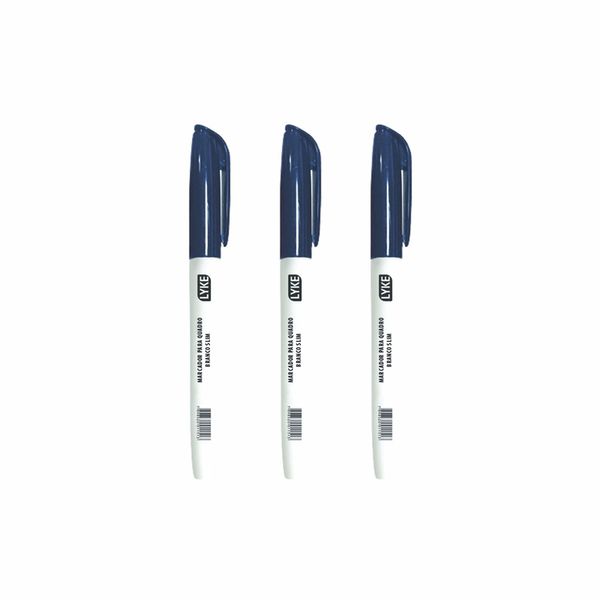 Marcador para Quadro Branco Lyke Colors Slim 2.0mm com 3 Unidades