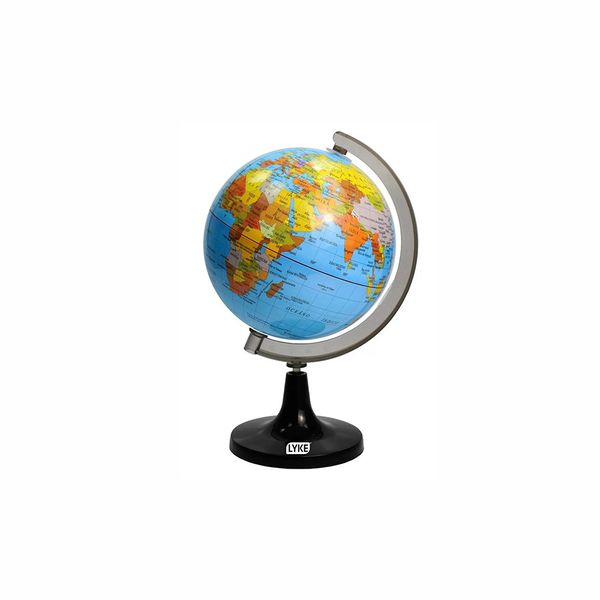 Globo Terrestre Lyke Base e Régua Color Preto 10,6cm