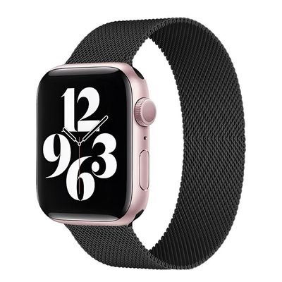 Relógio Smartwatch W34s Rosê Gold Pulseira De Aço Preta