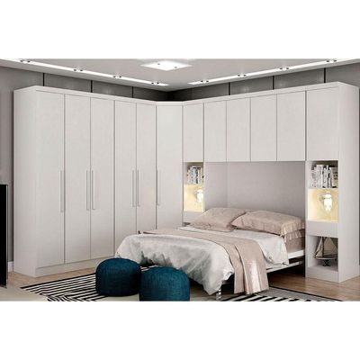 Modulo De Casal Safira Para Guarda-roupa Clic Móveis Branco