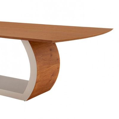Mesa Para Sala De Jantar Ellis 220cm Madeira Moderna Mobília Cinamomo Com Off White/cinamomo Imbuia