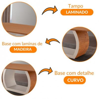 Mesa Para Sala De Jantar Ellis 220cm Madeira Moderna Mobília Cinamomo Com Off White/cinamomo Imbuia