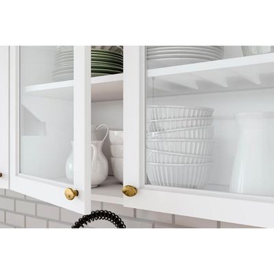 Cozinha Completa 5 Peças Americana 1 Aéreo 2 Balcões 1 Paneleiro 1 Complemento Sem Pia Cz127 Branco