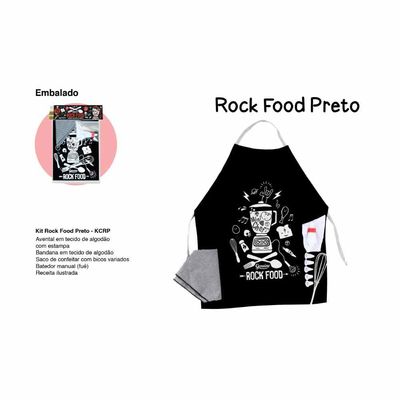 Kit Mini Chef - Rock Food - Preto - Teliê Brinquedos