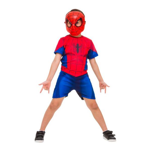 Fantasia Homem Aranha Infantil Curto com Máscara Regina M Fantasia Homem Aranha Infantil Curto com Máscara Regina M