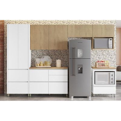 Kit Cozinha Modulada 6 Peças Rainha Gourmet 3aéreos+ 1 Paneleiro +2balcões C6p39 Branca Nature