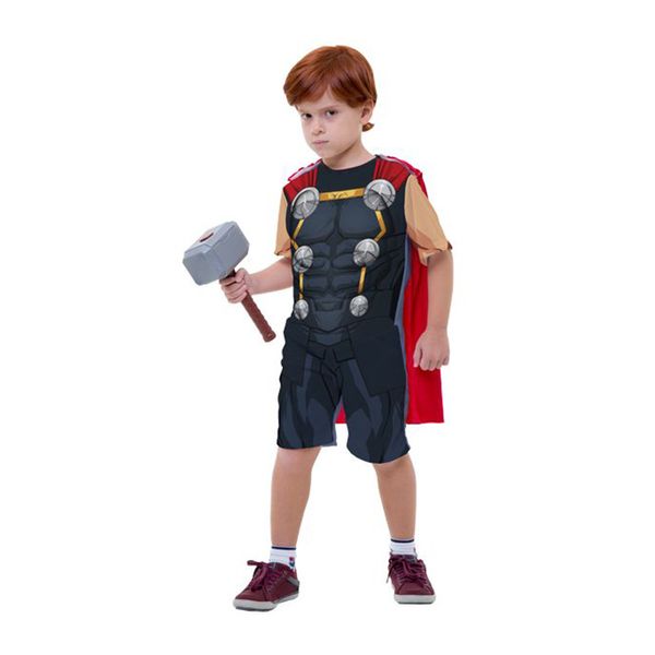 Fantasia Thor Infantil Curto com Martelo Regina P