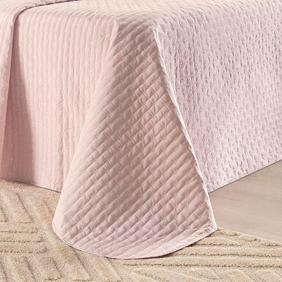Cobre Leito King Verity 200 Fios Bordado 3 Peças Rosa