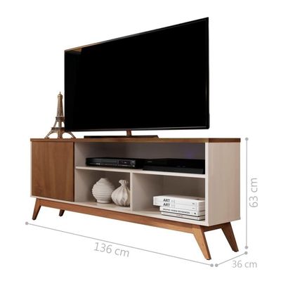 Rack Para Tv Atria Off White Freijó