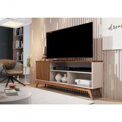 Rack Para Tv Atria Off White Freijó