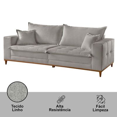 Sofá Matrix 02 Módulos De 80cm B25cm Meu Sofá Online A230 Linho Cinza