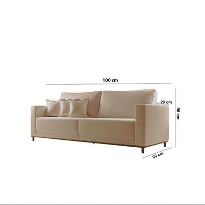Sofá Djon 02 Módulos De 100cm B20cm Meu Sofá Online A226 Linho Bege