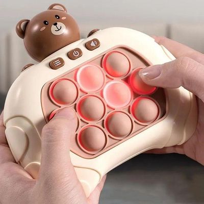 Pop It Mini Game Luzes Som Ursinho Criança Urso Interativo Fidget Anti Estresse Ansiedade Relaxa