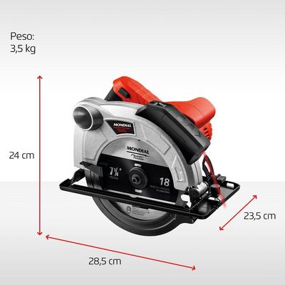 Serra Circular Mondial Vermelho 1500W FSC-03 Serra Circular Vermelho 110V
