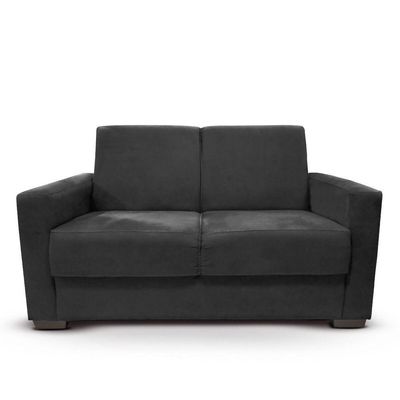 Sofá Estofado 2 Lugares Sala Estar Recepção Natália Suede preto
