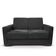 Sofá Estofado 2 Lugares Sala Estar Recepção Natália Suede preto