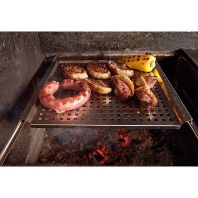 Grelha Para Churrasco Multiuso Desmontável Aço Inoxidável Kort 45x45cm