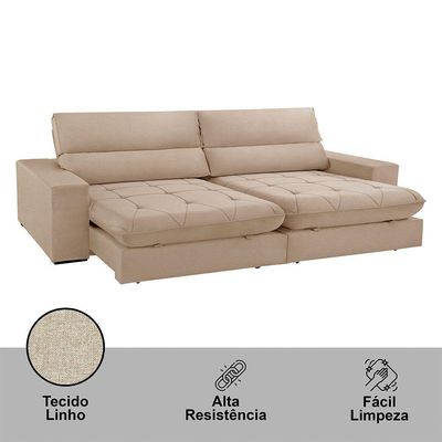 Sofá Aspem Linho 02 Módulos De 90cm B25cm Meu Sofá Online A226 Linho Bege