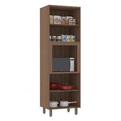 Torre Aspen 70 Cm 4 Portas E Nicho Microondas Luciane Moveis Beige