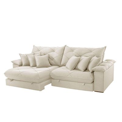 Sofá ágata Linho Dois Módulos De 100cm B25 Meu Sofá Online A302 Linho Branco