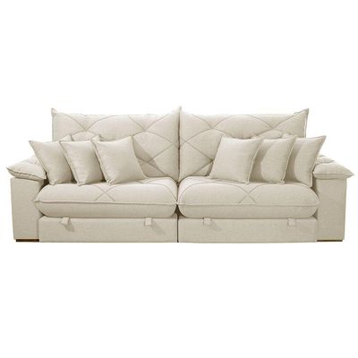 Sofá ágata Linho Dois Módulos De 100cm B25 Meu Sofá Online A302 Linho Branco