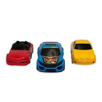 Caminhão Cegonheira Grande Com 3 Carrinhos - Amarelo Transporte De Brinquedos Em Escala Real